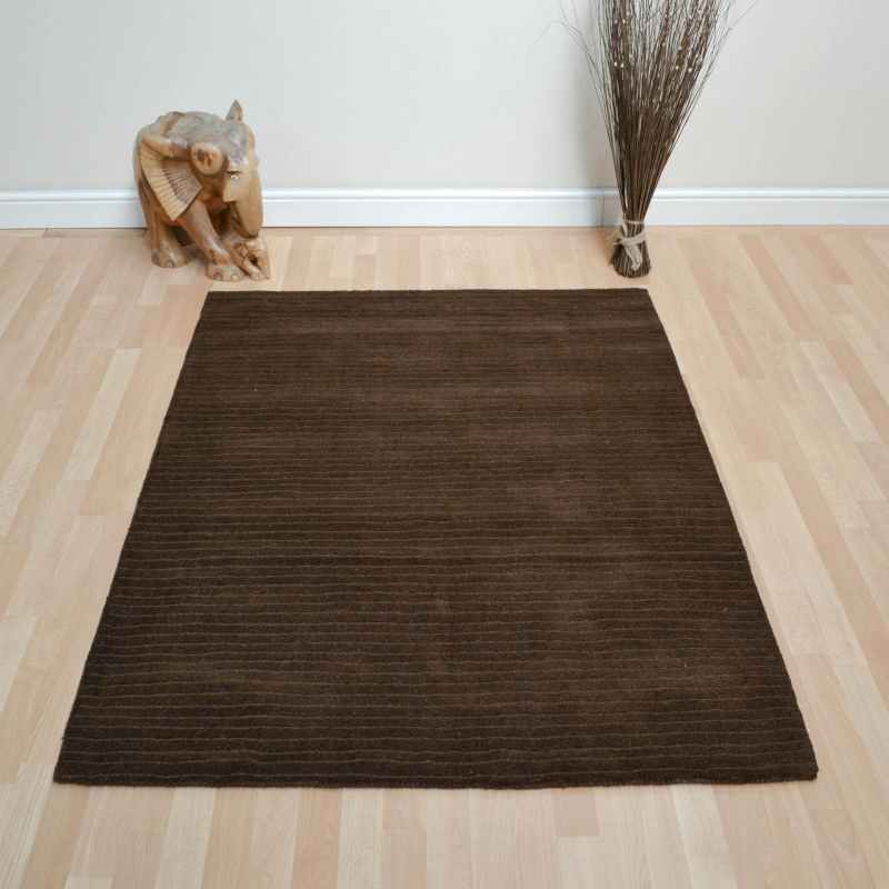 Pinstripe Rugs DT01 in Chocolate