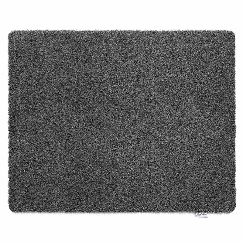 Plain Fleck Washable Hug Rug Doormat in Charcoal