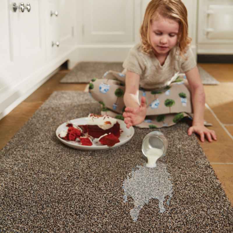 Plain Fleck Washable Hug Rug Doormat in Coffee