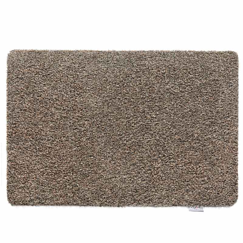Plain Fleck Washable Hug Rug Doormat in Coffee