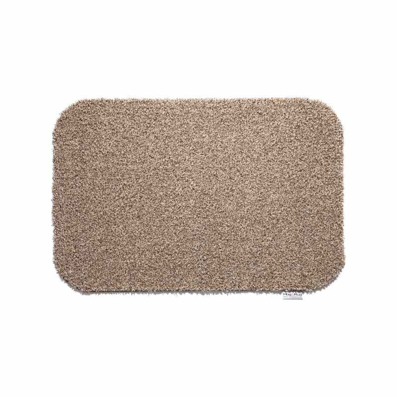 Plain Fleck Washable Hug Rug Doormat in Linen
