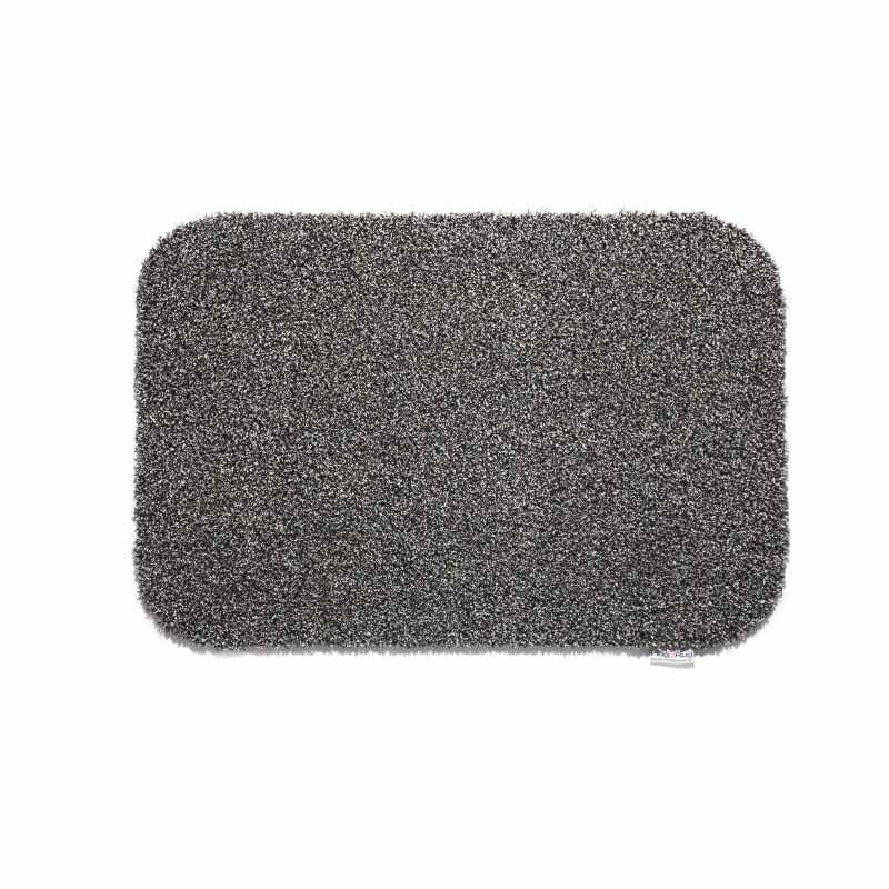 Plain Fleck Washable Hug Rug Doormat in Slate