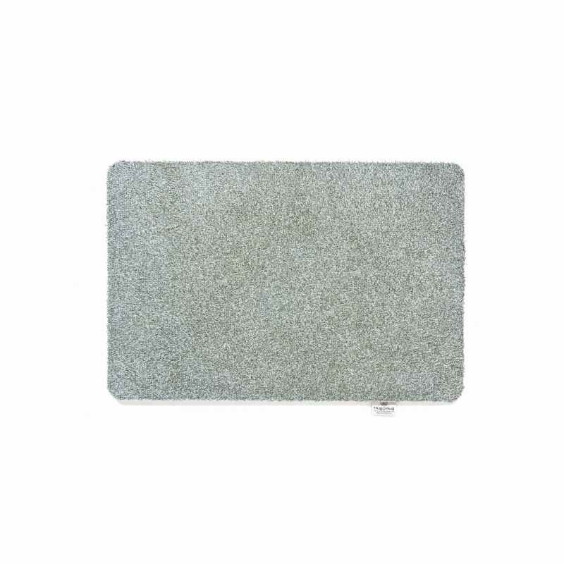 Plain Fleck Washable Hug Rug Doormat in Soft Green