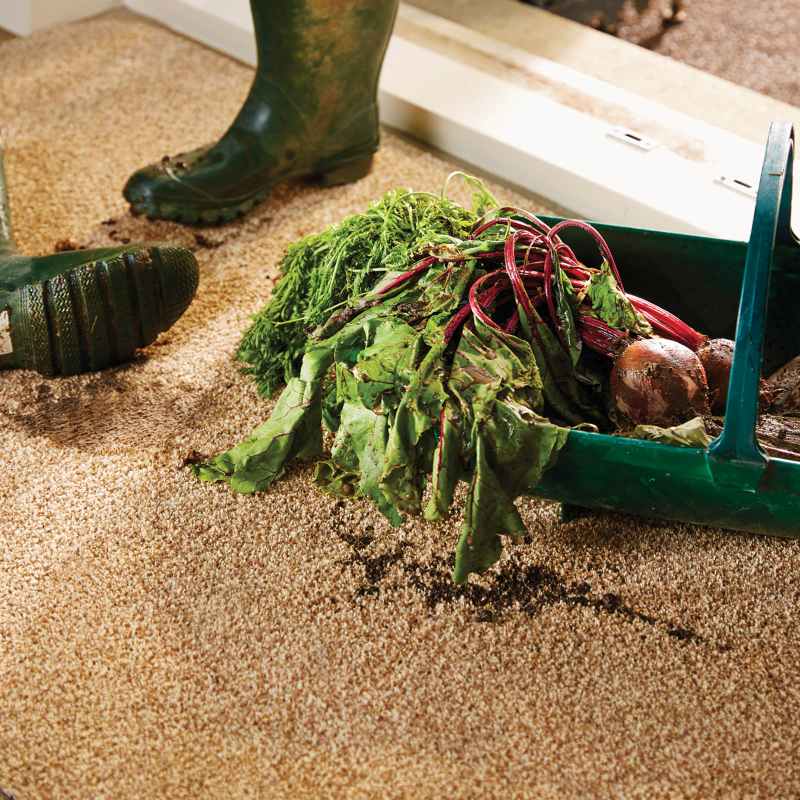 Plain Fleck Washable Hug Rug Doormat in Stone