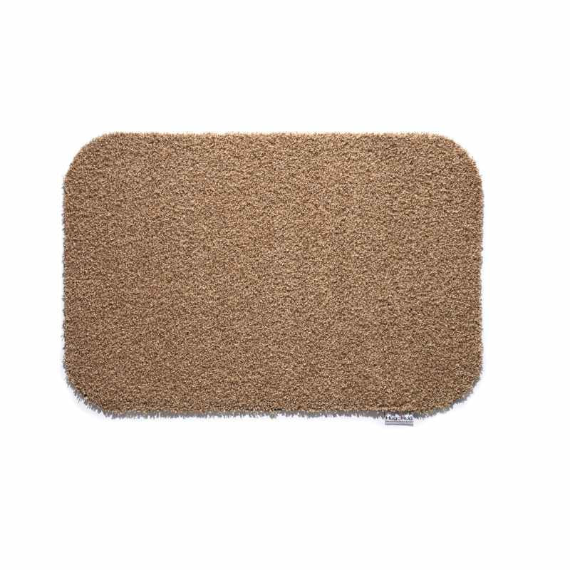 Plain Fleck Washable Hug Rug Doormat in Stone