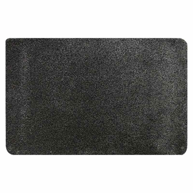 Plain Washable Doormat in Granite Grey