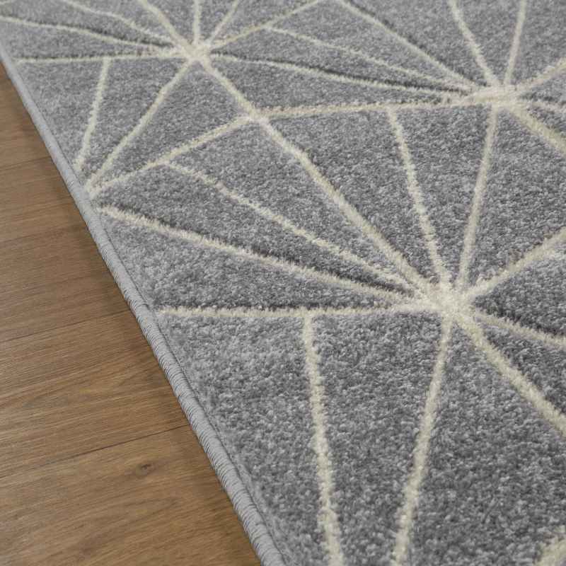 Portland 750 N Geometric Carved Rugs in Grey Cream