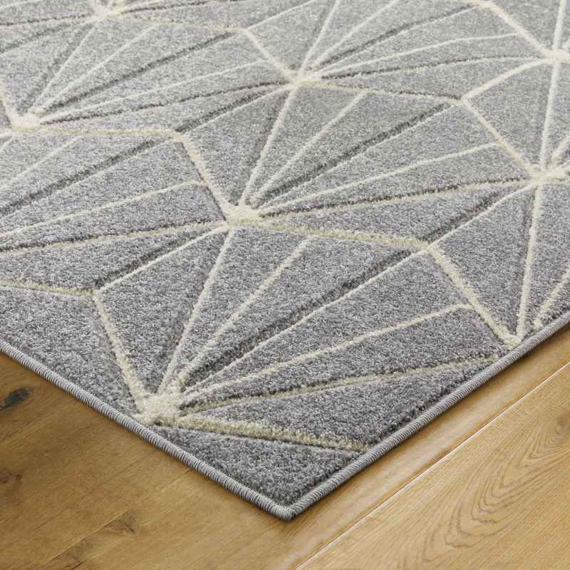Portland 750 N Geometric Carved Rugs in Grey Cream