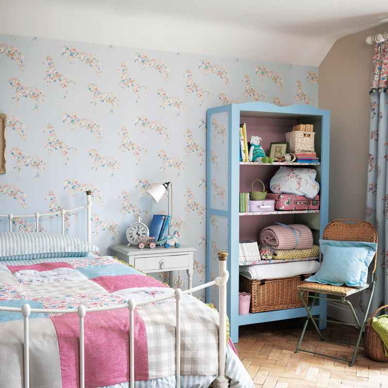 Pretty Ponies Wallpaper 214035 by Sanderson in Chintz Blue