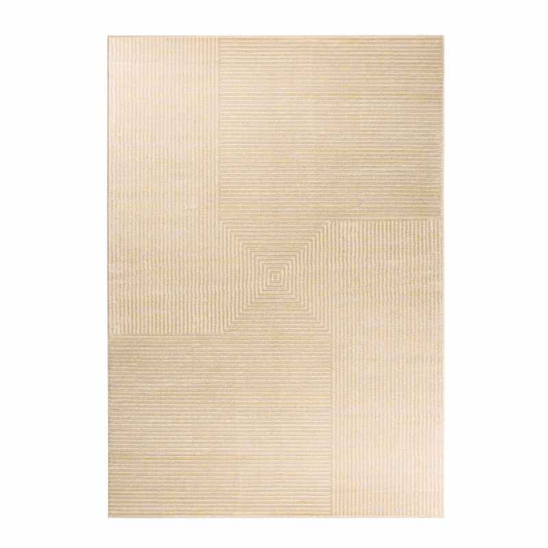 Origins Pyramid Geometric Textured Rug in Sand Beige