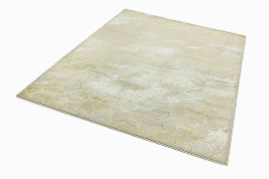 Asiatic quantum qu05 honeycomb Grey, Yellow Living Room Geometric Rug.