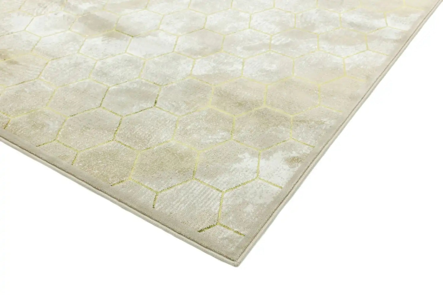 Asiatic quantum qu05 honeycomb Grey, Yellow Living Room Geometric Rug.