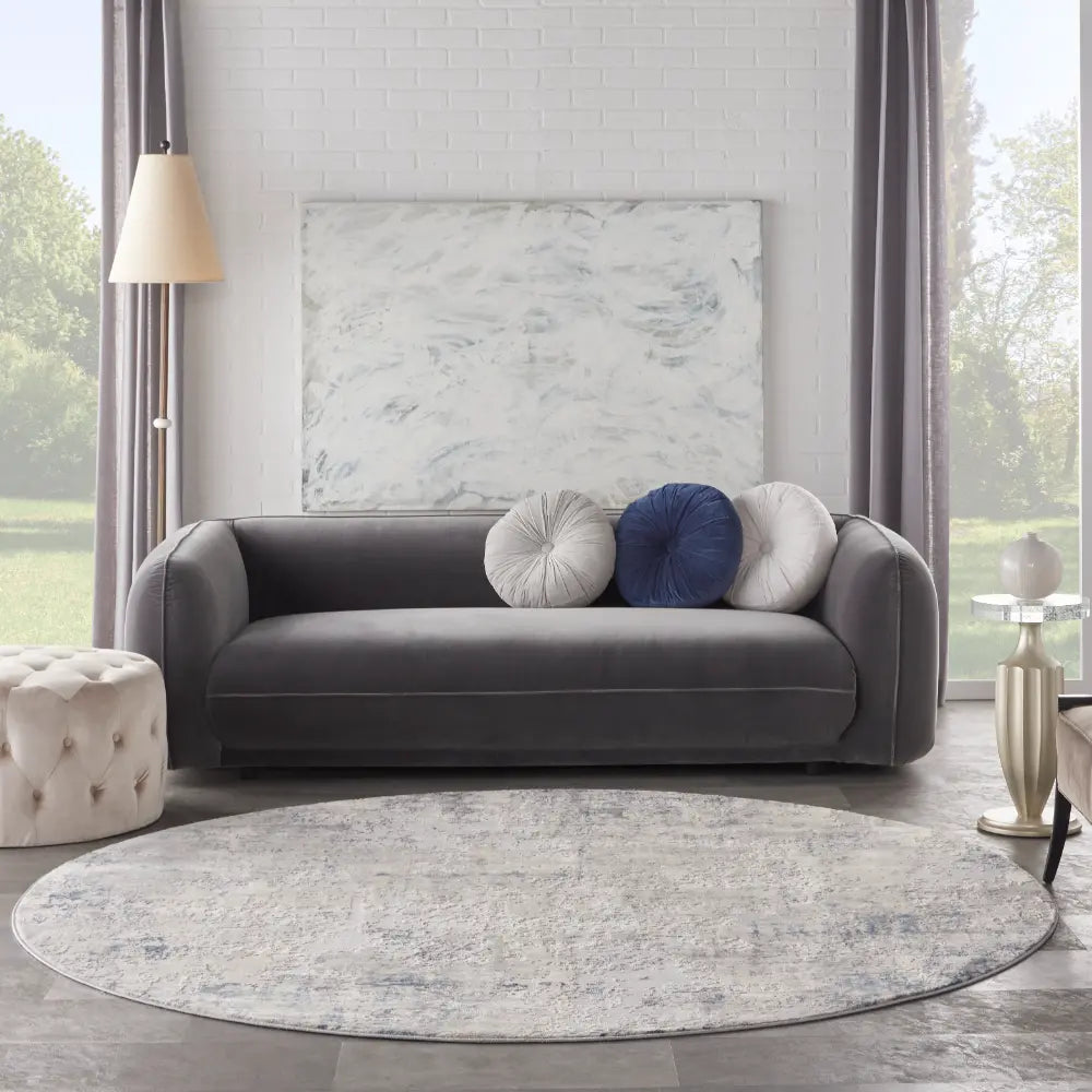 Rustic Textures RUS07 Ivory Grey Blue Rug RS