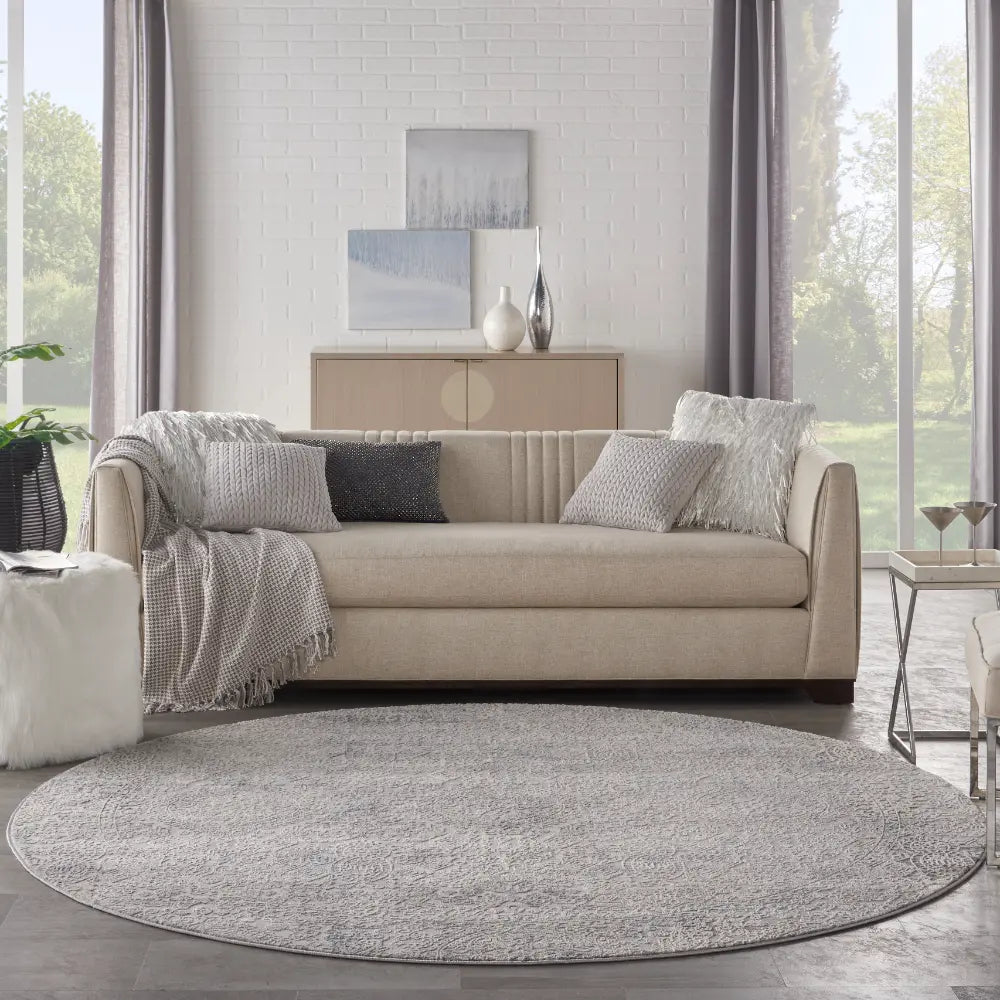 Rustic Textures RUS09 Ivory Light Blue Rug RS