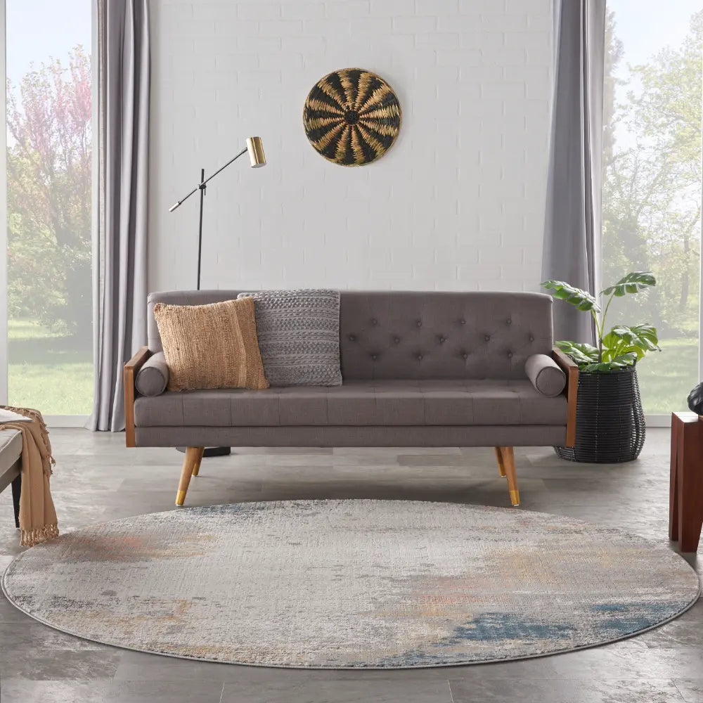 Rustic Textures RUS13 Grey Blue Rug RS