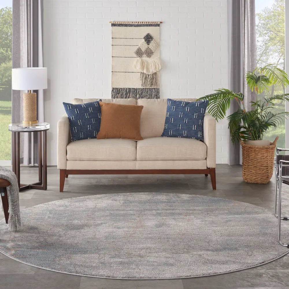 Rustic Textures RUS15 Light Grey Blue Rug RS