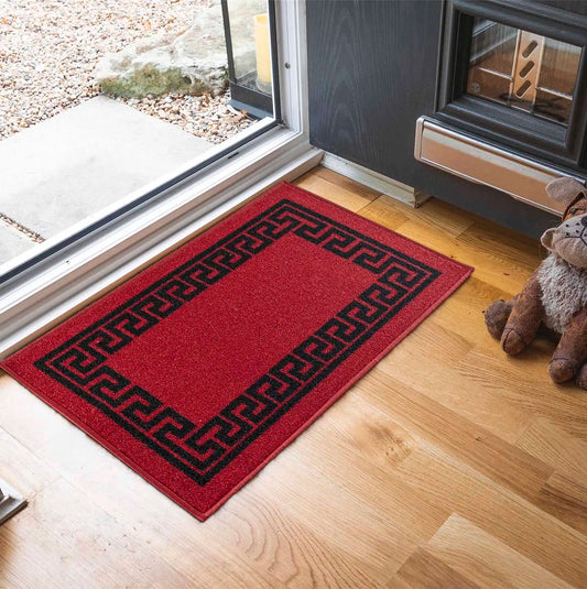 Washable Gel-Back Havana 413 Red Black Rug