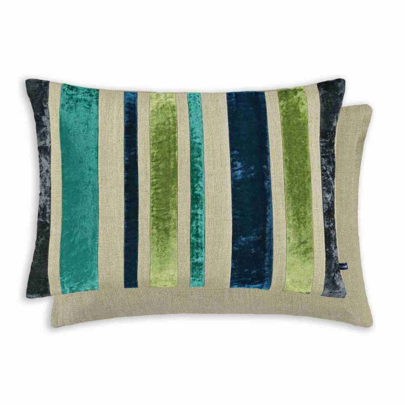 Reilly Striped Cushion by William Yeoward in Ocean Blue