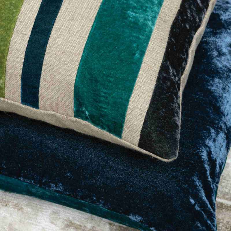 Reilly Striped Cushion by William Yeoward in Ocean Blue