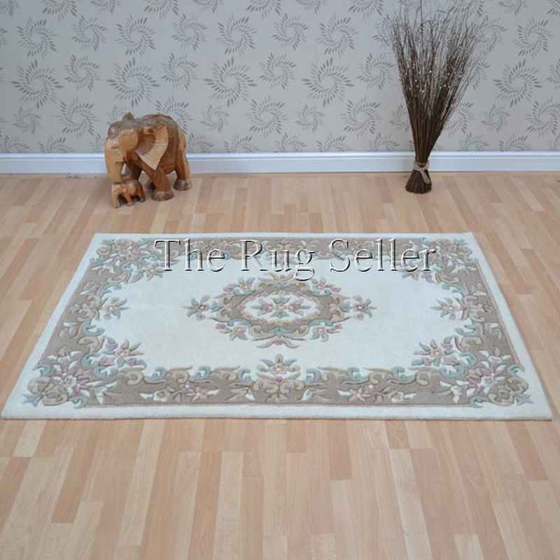 Royal Aubusson Traditional Wool rugs in Beige Cream