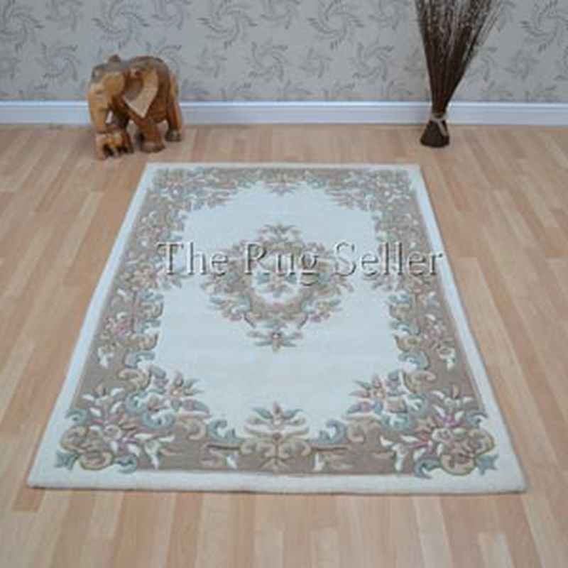 Royal Aubusson Traditional Wool rugs in Beige Cream