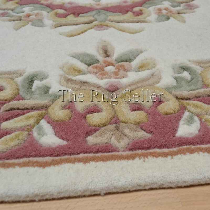 Royal Aubusson Traditional Wool rugs in Rose Cream