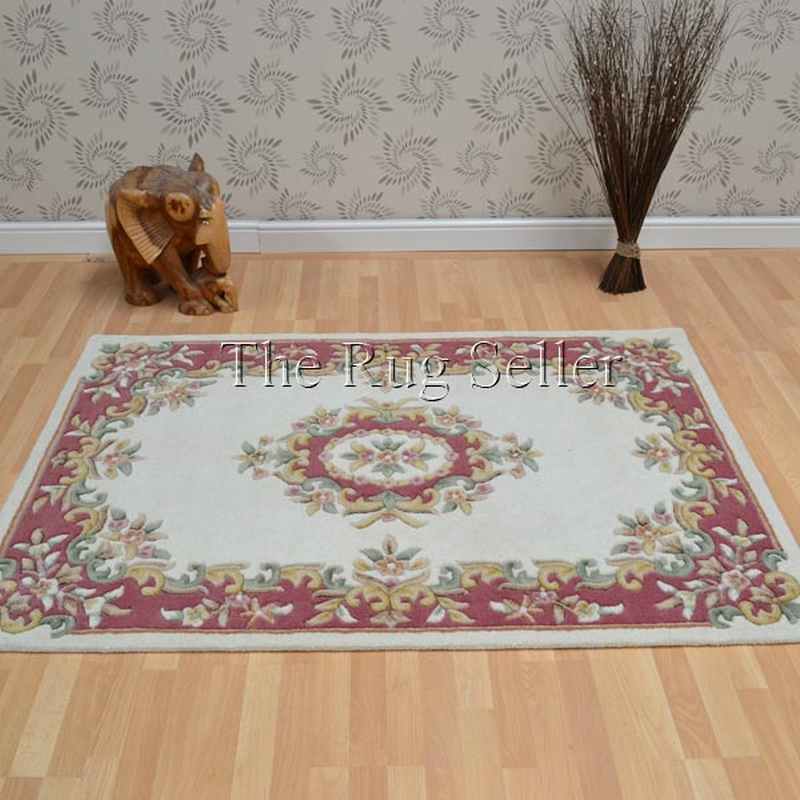 Royal Aubusson Traditional Wool rugs in Rose Cream