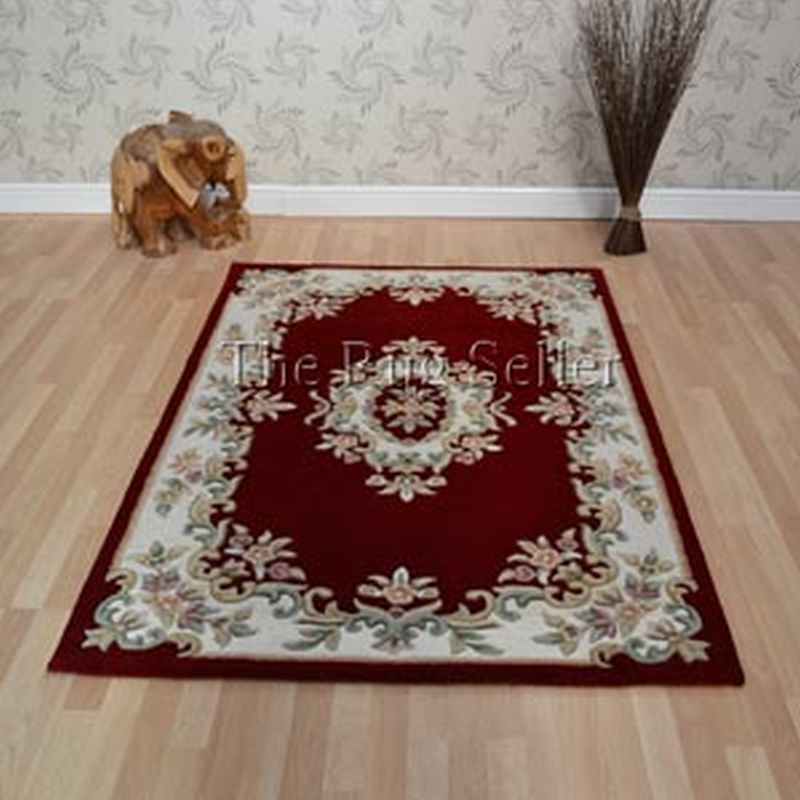 Royal Aubusson Traditional Wool rugs in Red
