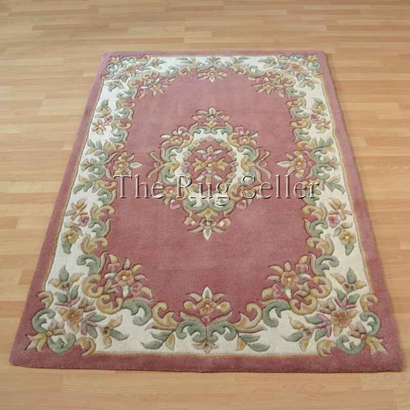 Royal Aubusson Traditional Wool rugs in Rose Pink