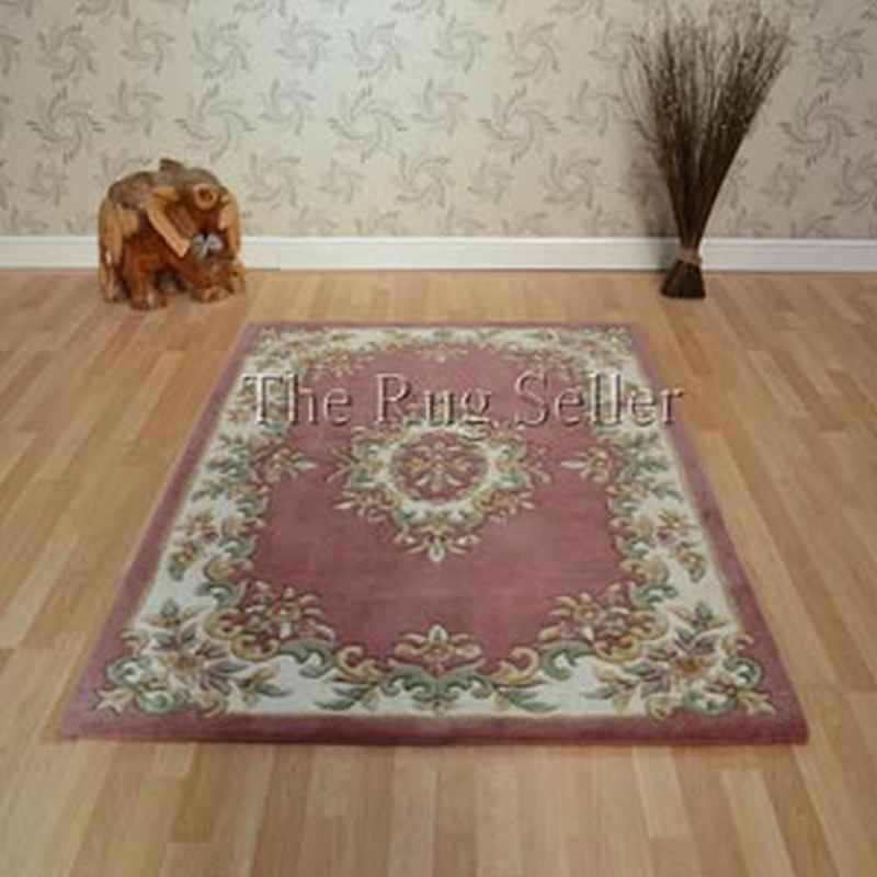 Royal Aubusson Traditional Wool rugs in Rose Pink