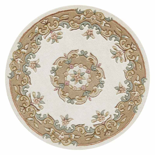 Royal Aubusson Circular rugs in Beige Cream