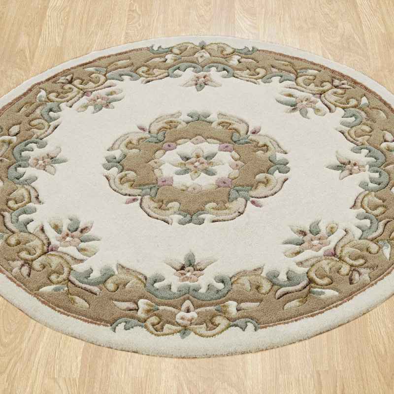Royal Aubusson Circular rugs in Beige Cream