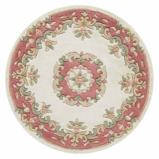 Royal Aubusson Circular rugs in Rose Cream