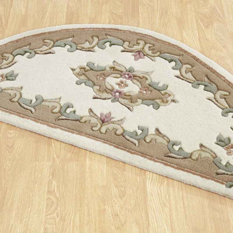 Royal Aubusson Half Moon rugs in Beige Cream