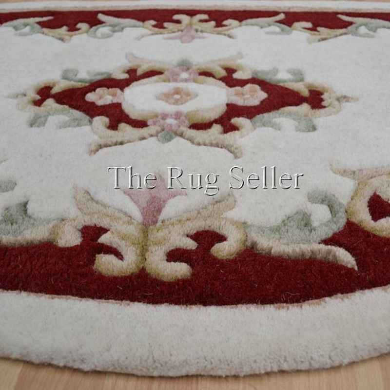 Royal Aubusson Half Moon rugs in Red Cream