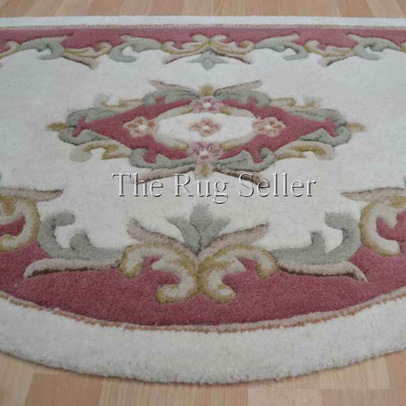Royal Aubusson Half Moon rugs in Rose Cream