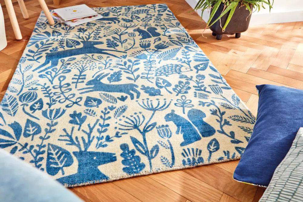 Scion Screen Printed Kelda Cobalt 023508 Rug