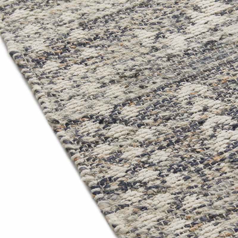 Serenity Traditional Medallion Jute Wool Rugs in Charcoal Grey