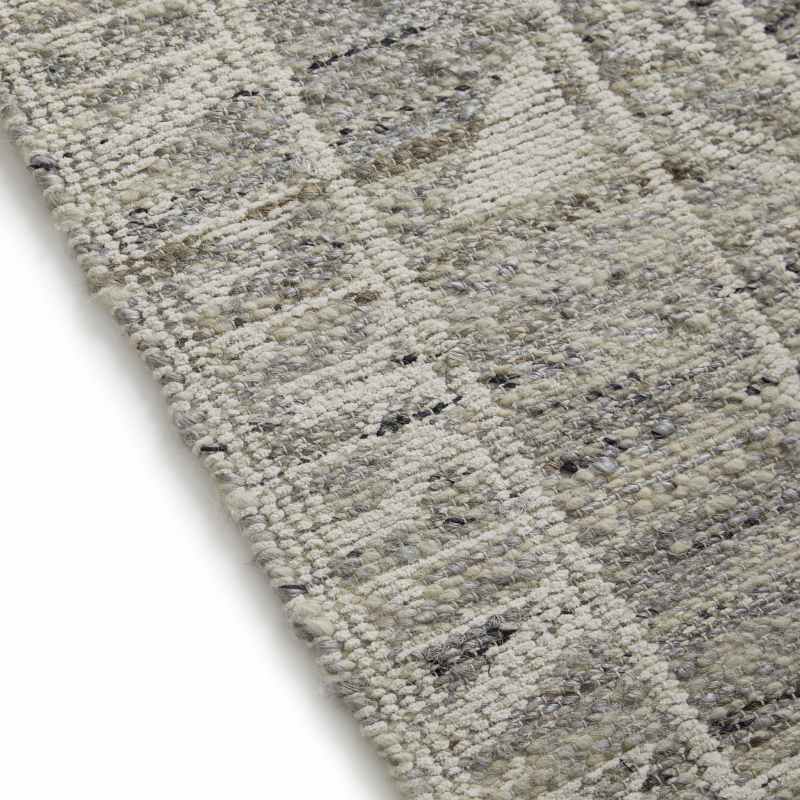 Serenity Traditional Medallion Jute Wool Rugs in Grey