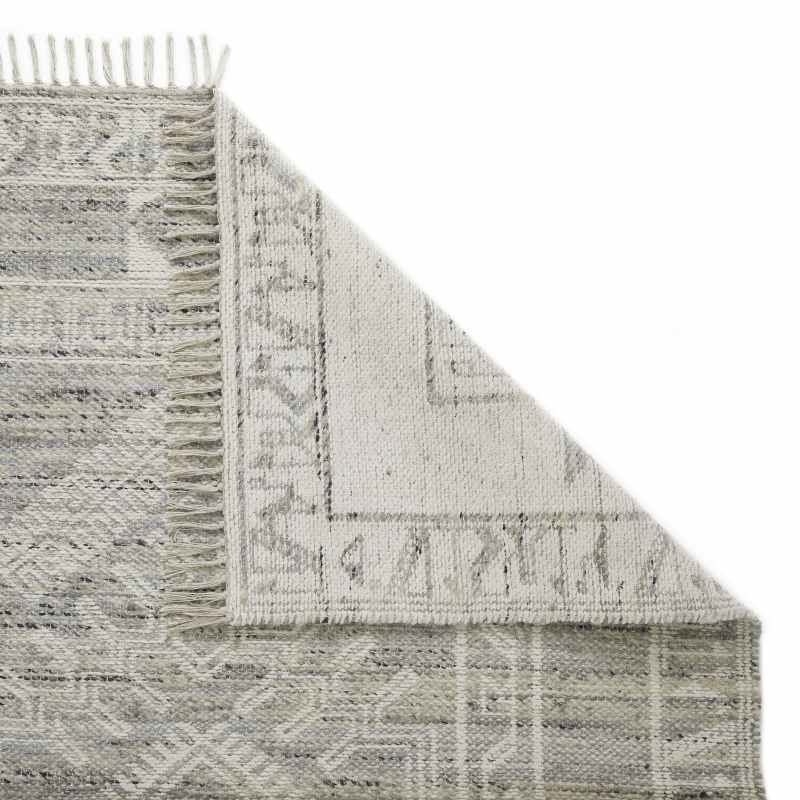 Serenity Traditional Medallion Jute Wool Rugs in Grey