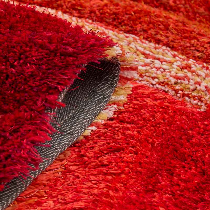 Stella 3D Shaggy Abstract Modern Rugs in Terracotta Orange