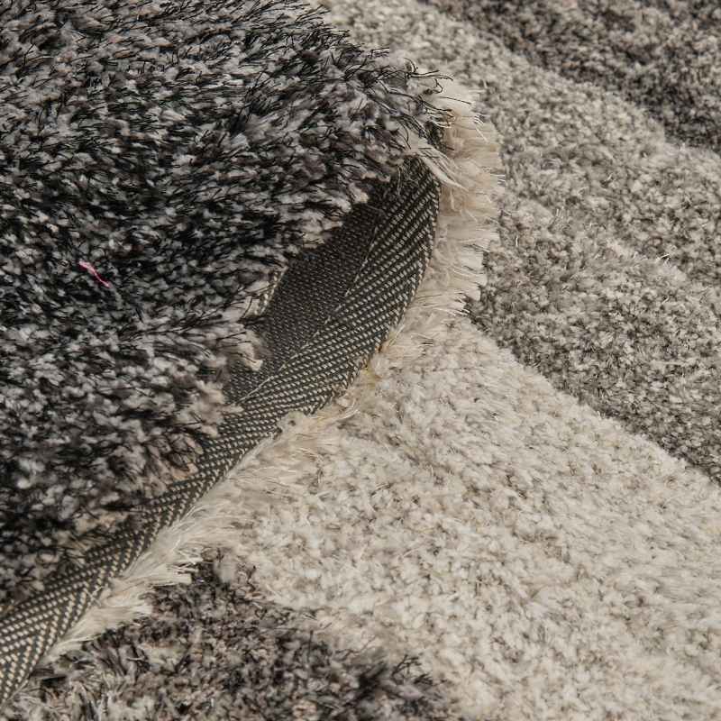 Stella 3D Shaggy Abstract Modern Rugs in Grey