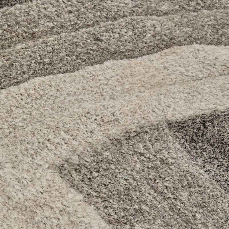 Stella 3D Shaggy Abstract Modern Rugs in Grey
