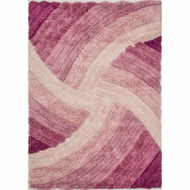 Stella 3D Shaggy Abstract Modern Rugs in Purple
