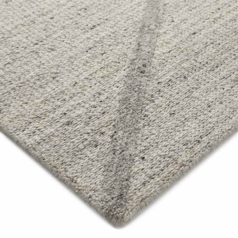 Stellar Checker Geometric Wool Textured Rugs in Grey