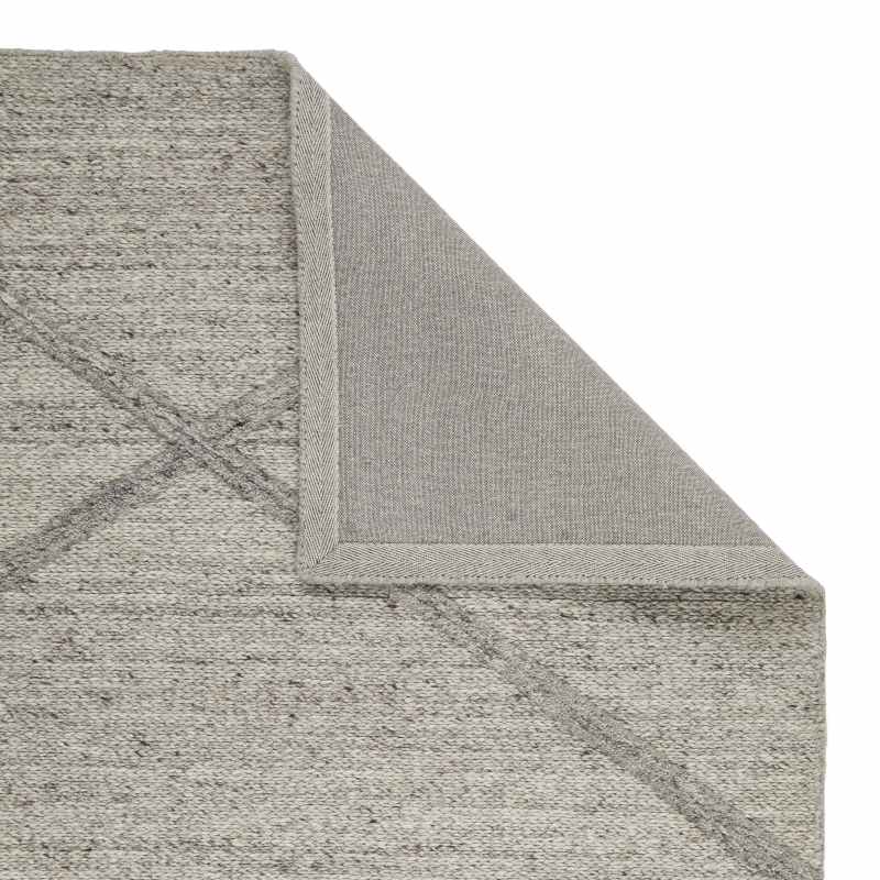 Stellar Checker Geometric Wool Textured Rugs in Grey