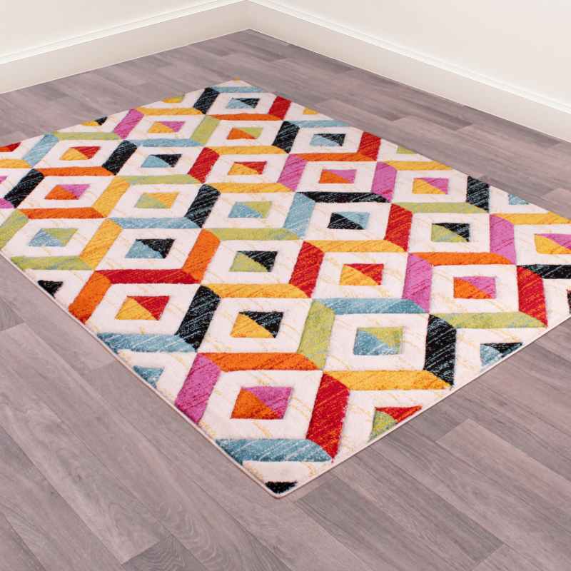 Spectra Sarasota Carved Geometric Modern Rugs in Multi