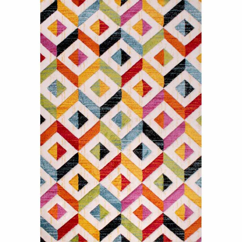 Spectra Sarasota Carved Geometric Modern Rugs in Multi