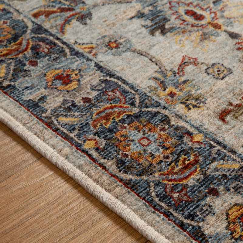 Sarouk 53 X Traditional Medallion Rugs in Red Cream Blue