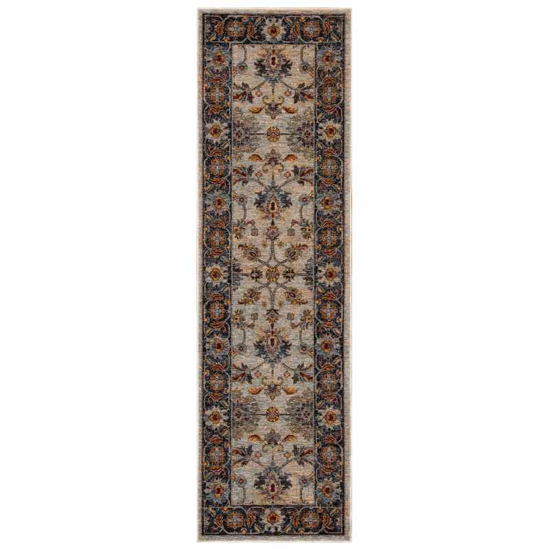 Sarouk 53 X Traditional Medallion Runner Rugs in Red Cream Blue
